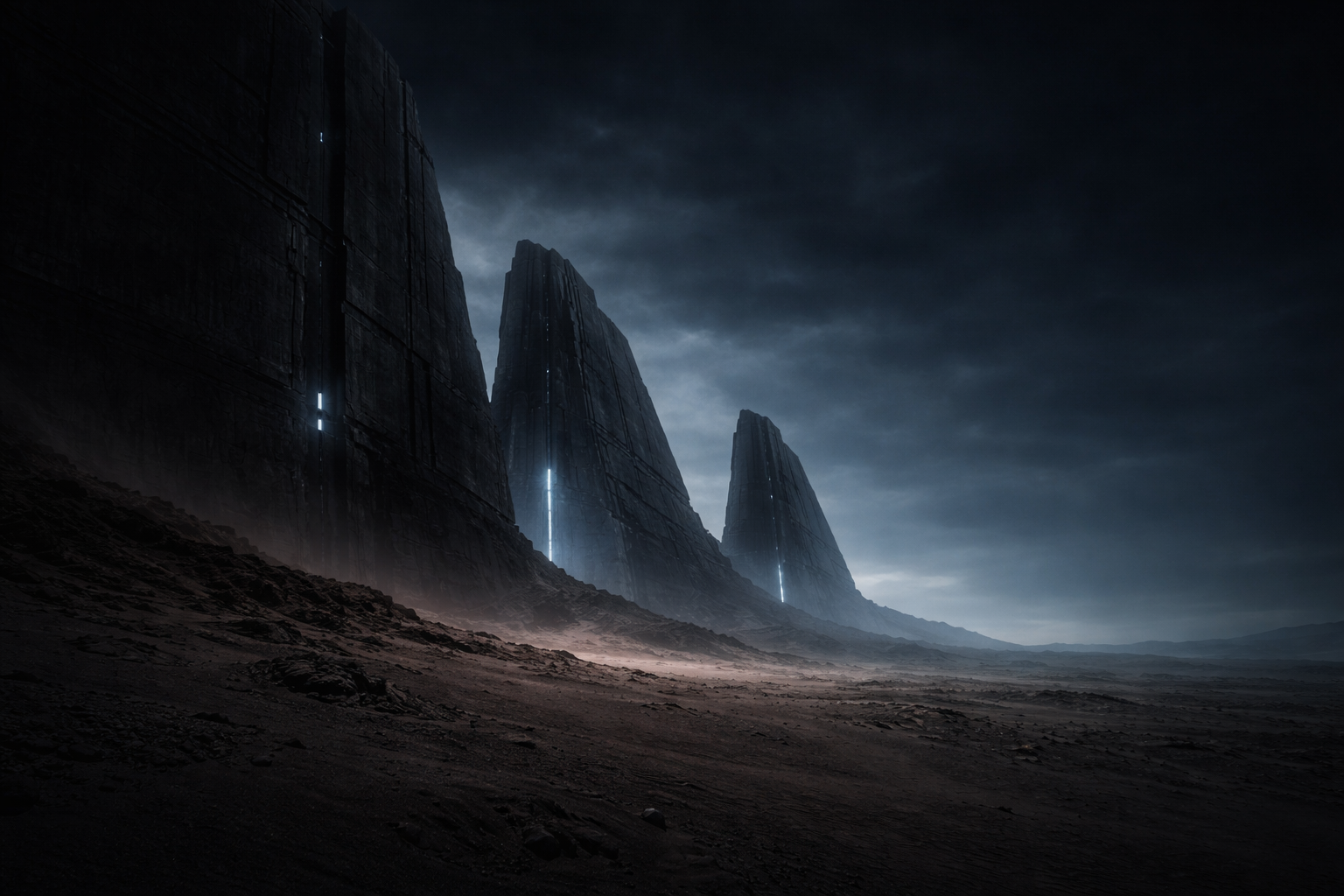 Vector Forge imprint hero scene with monumental threshold architecture